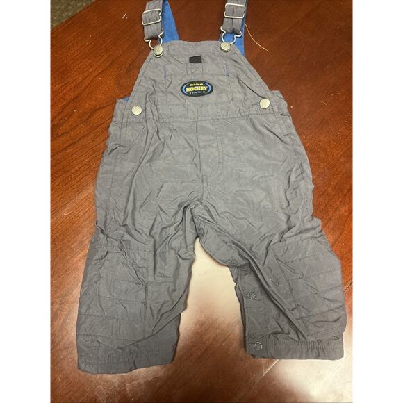 Vintage Oshkosh B’gosh Gray Polyester Lined Overalls Vestbak 12mo Authentic - Picture 1 of 10